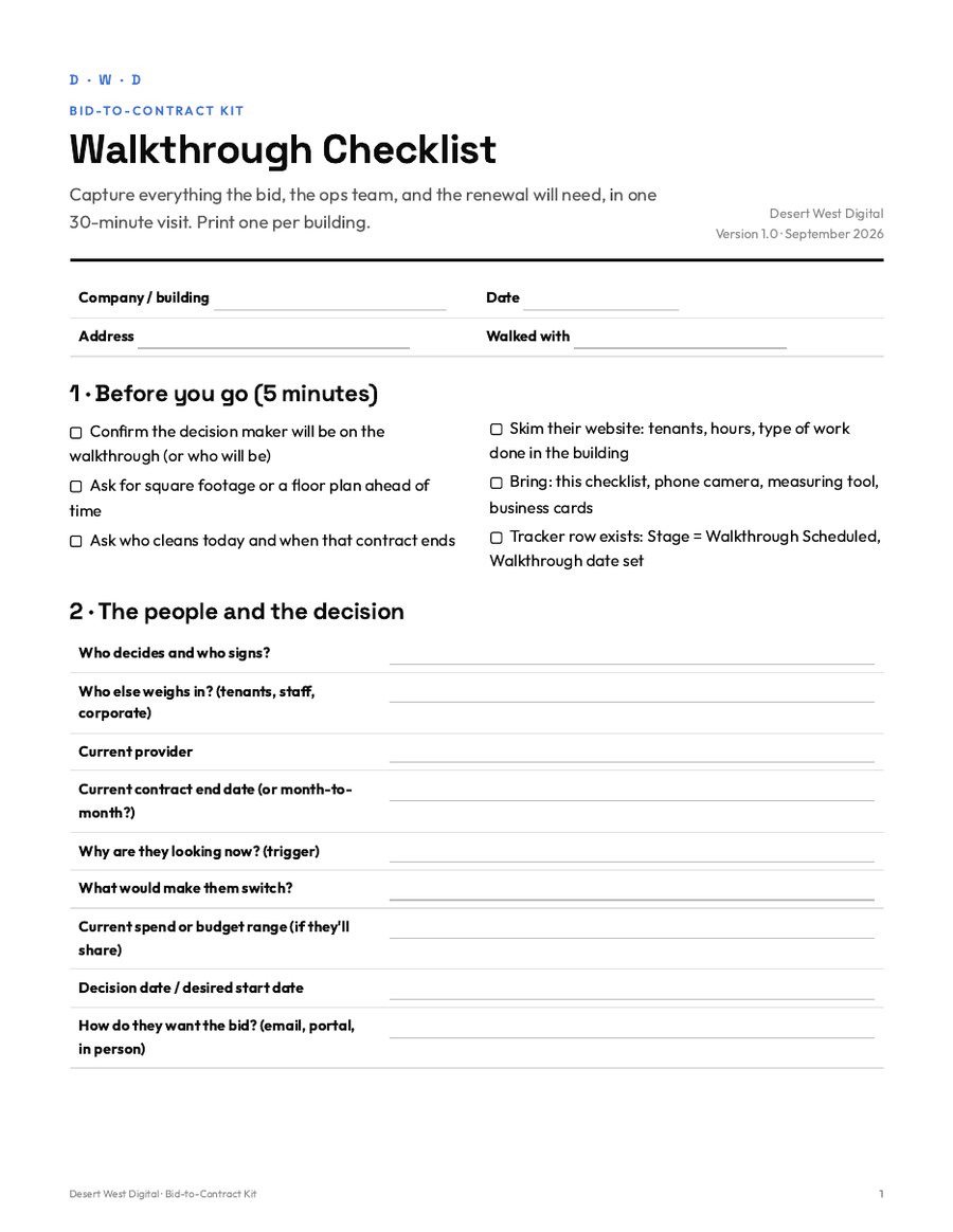 Walkthrough checklist preview
